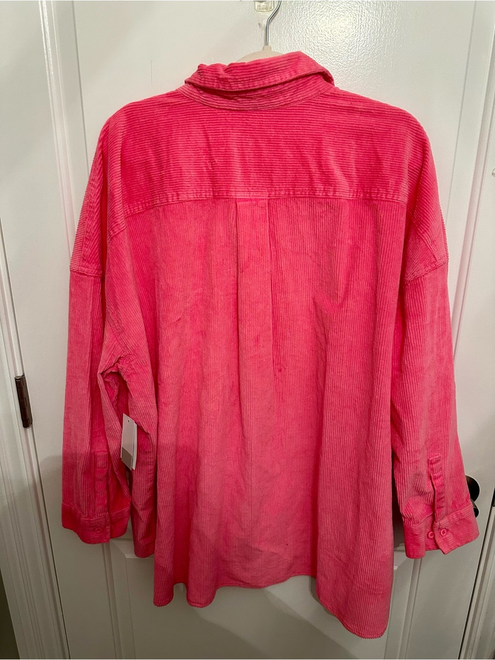 NWT ! BP Nordstrom Pink Azalea Corduroy Oversized Shacket Shirt Plus Size 3X - Picture 3 of 5
